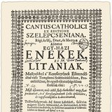 Cantus Catholici népénekeskönyv borítója 1703-ból