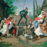 Mihály Munkácsy: Sprinkling Phục sinh (1865)