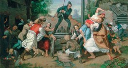 Mihály Munkácsy: Sprinkling Phục sinh (1865)