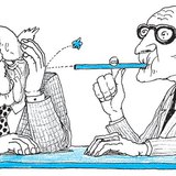 Öreg bácsi köpőcsövezéssel piszkálja társát