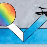 Reflection from blue paper