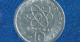 Nhà triết học Hy Lạp Democritus được miêu tả trên các đồng tiền Hy Lạp