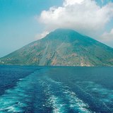 A mountain formed by volcanic eruption