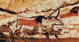 Aurochs và ngựa, tranh hang động Lascaux