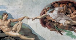 Michelangelo: Sự sáng tạo của Adam (Nhà nguyện Sistine, 1511, Phục hưng)