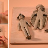 Making figures of modelling clay