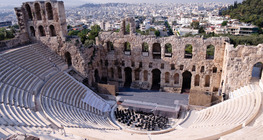 Tàn tích của Odeon of Herodes Atticus ở Athens