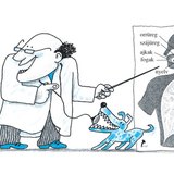 Doki elmagyarázza a fiúnak a légzés menetét és szerveit