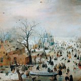 Hendrick Avercamp: Phong cảnh mùa đông với người trượt ván (Rijksmuseum, Amsterdam)