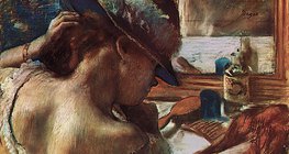 Degas - Tại gương (1889, Ấn tượng)