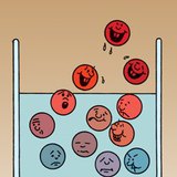 Các hạt hơi đang rời khỏi bề mặt của chất lỏng