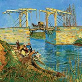 Van Gogh: Cây cầu Langlois tại Arles with Women Wash (1888, Hậu ấn tượng)