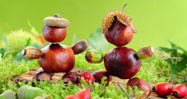 Đồ chơi được làm từ conkers và acorns