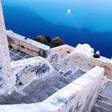 Cầu thang trên đảo Santorini