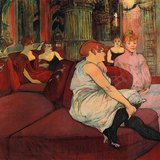 Toulouse-Lautrec - Salon của Rue des Moulins (1894, chủ nghĩa hậu ấn tượng)