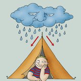 Một cái lều như một phân chia thoát nước