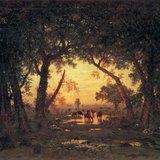 )Rousseau: Khu rừng Fontainebleau, Buổi sáng (1850, Chủ nghĩa hiện thực)