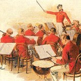 Johann Strauss with his orchestra