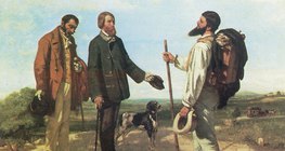 Gustave Courbet: Cuộc họp hoặc "Xin chào, ông Courbet" (1854, Chủ nghĩa hiện thực)