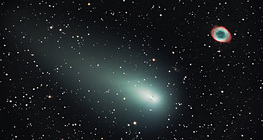 Mảnh vỡ của sao chổi 73P / Schwassmann-Wachmann 3 với tinh vân vòng