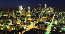 Cảnh đêm của trung tâm thành phố Los Angeles