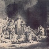 Rembrandt: Những đứa trẻ nhỏ được mang đến cho Chúa Giêsu (1647-1649, Baroque)