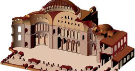 Bản vẽ mặt cắt của Hagia Sophia (nghệ thuật Byzantine)