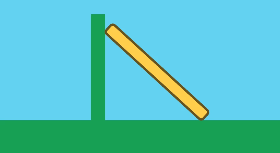 Sự cân bằng của một cây cột dựa vào tường