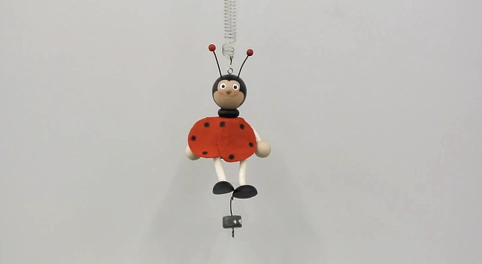 Sự phụ thuộc khối lượng vào chu kỳ chuyển động của một đồ chơi treo trên lò xo