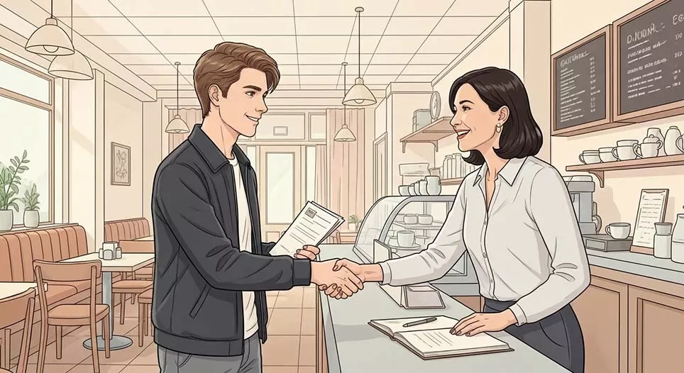 Phỏng vấn xin việc tại một quán cà phê