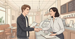 Phỏng vấn xin việc tại một quán cà phê