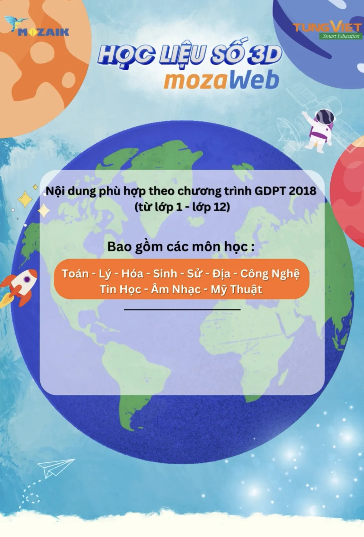 Học liệu số 3D mozaWeb bổ sung 7.000 bộ nhiệm vụ học tập, 215.000 câu hỏi