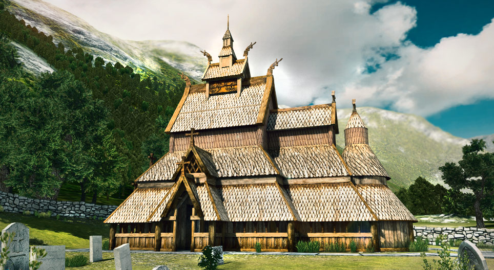 Viking stave church (Borgund, 13th century)